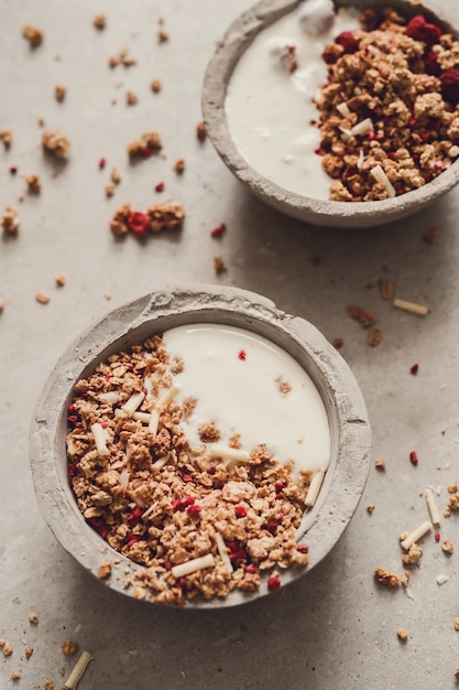 Granola. Delicious breakfast on the table