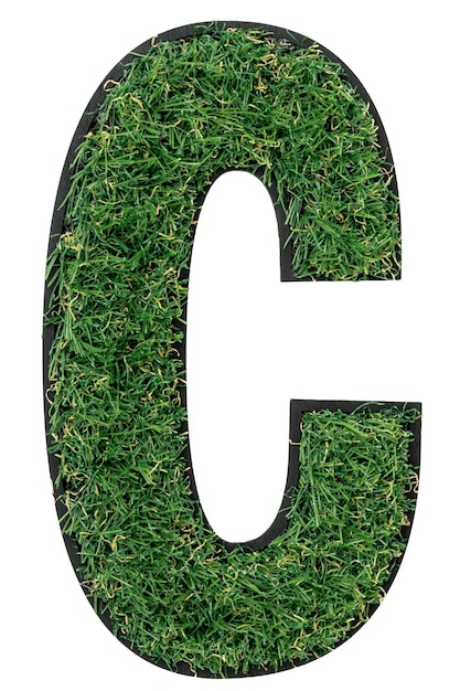 Free Photo grass letter c alphabet d design isolated transparent background