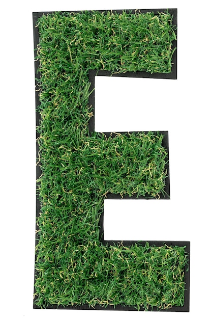 Free Photo grass letter e alphabet d design isolated transparent background