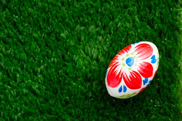 Grass surface with easter egg