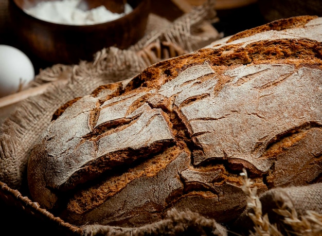 Gray bread on the table