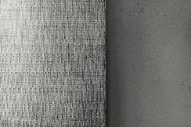 Free photo gray concrete and canvas fabric textured background