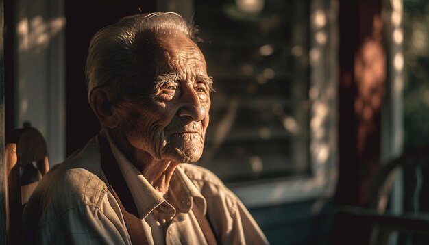 Gray haired senior men enjoy city life outdoors generated by AI