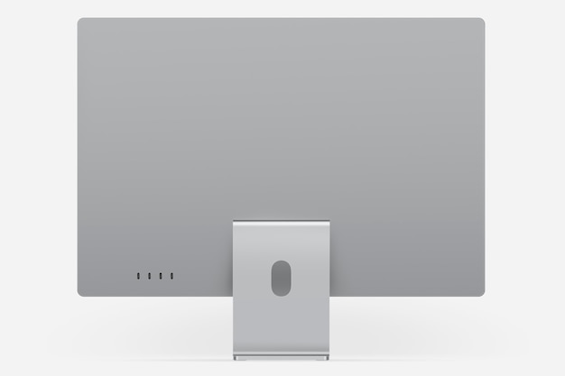 Gray minimal computer desktop digital device with design space