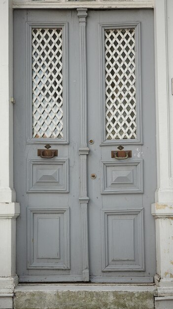 Gray wooden door