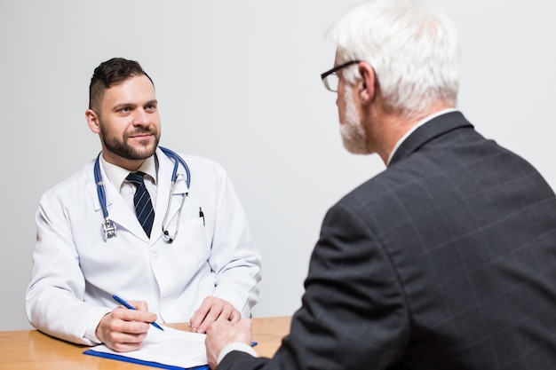 gray wooden hair male hospital patient