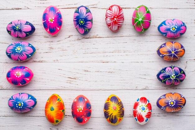 Great frame of colorful easter eggs