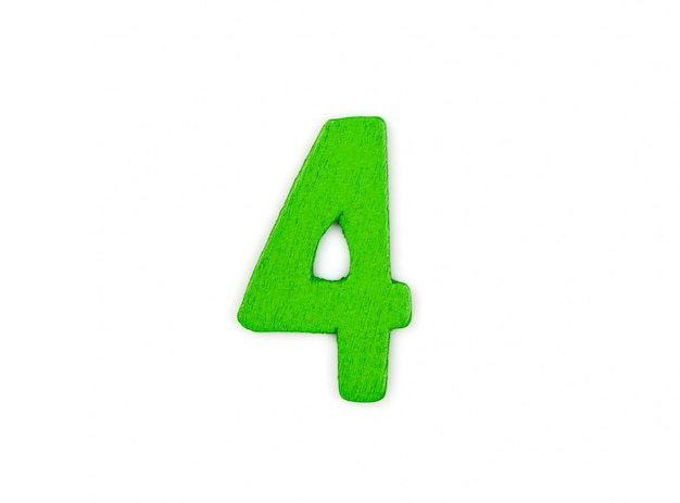 Great number 4 made of wood