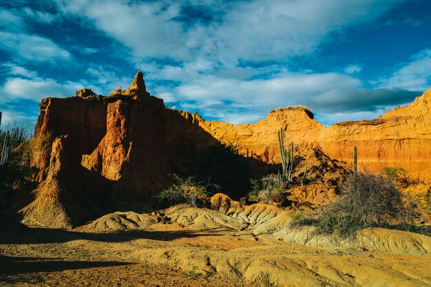 Great rocky mountain on the desert