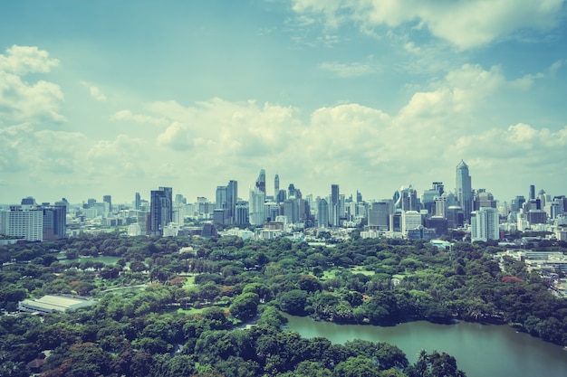 Great view of park with city background