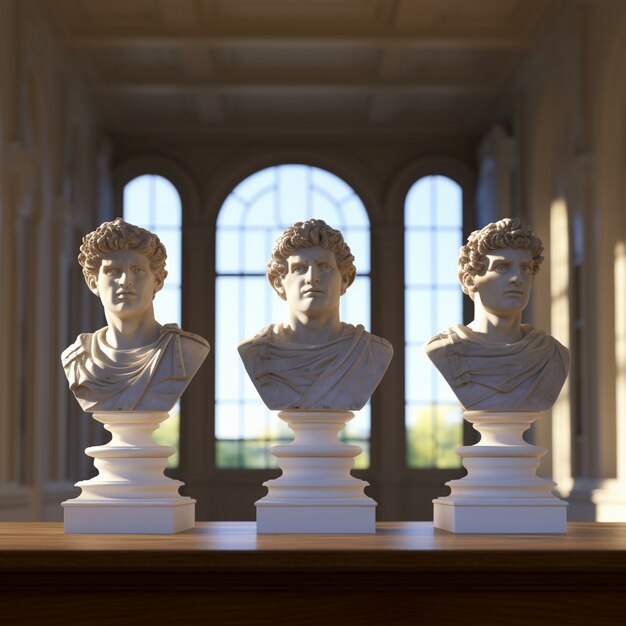 Free Photo greek busts in temple