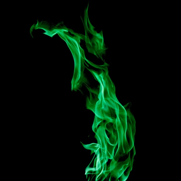 Free photo green blaze of fire