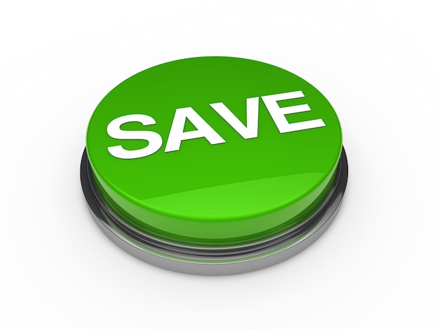 Free Photo green button that says "save"