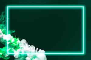 Free photo green glowing frame smoke background