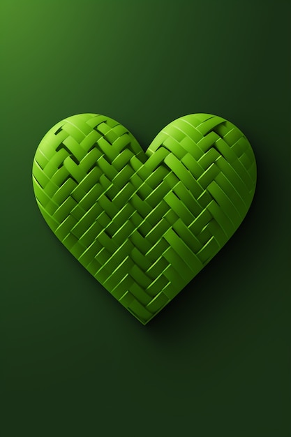 Free photo green heart in studio