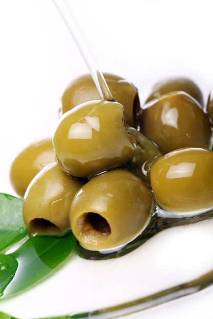 Green olives in oil