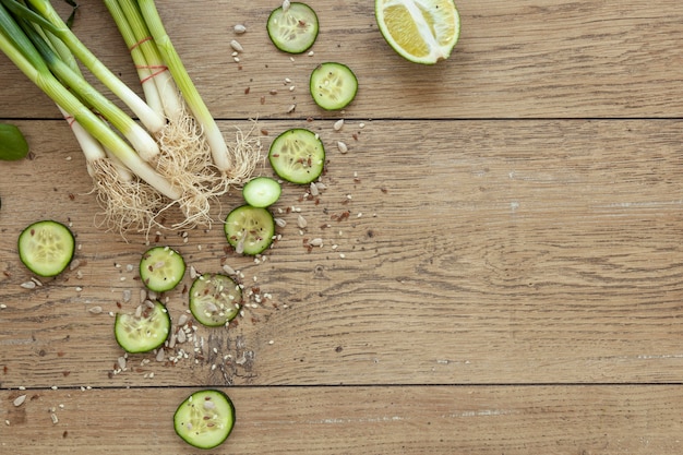 Green onion with copy-space