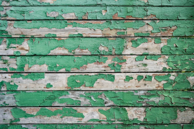 Green painted Wood texture of wood wall for background and texture.