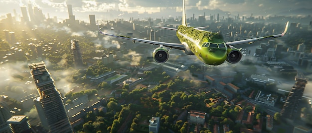 Free Photo green plane in ecofriendly environment