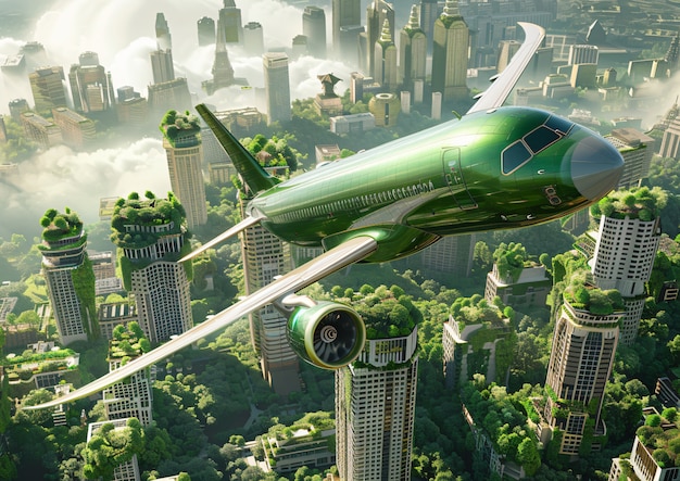 Free Photo green plane in ecofriendly environment