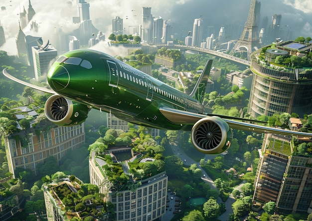 Free Photo green plane in ecofriendly environment