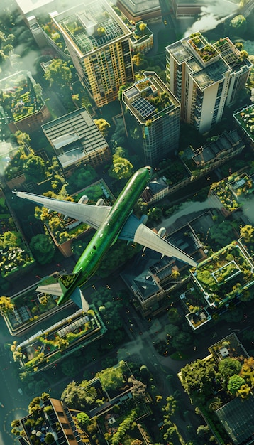 Free Photo green plane sustainable energy concept