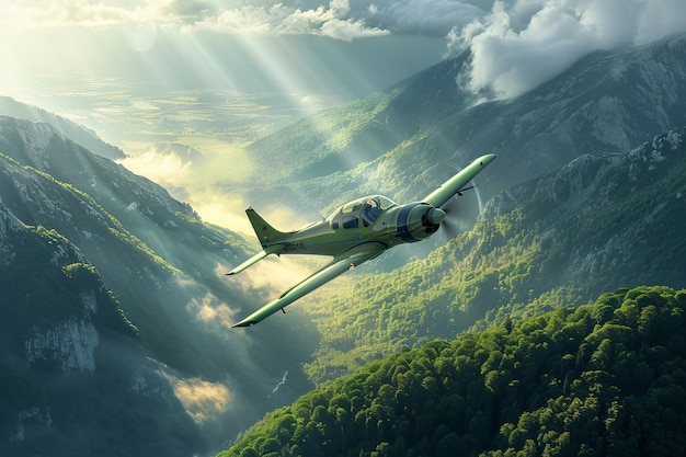 Free Photo green plane sustainable energy concept