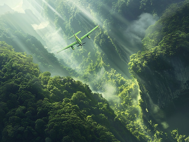 Free Photo green plane sustainable energy concept