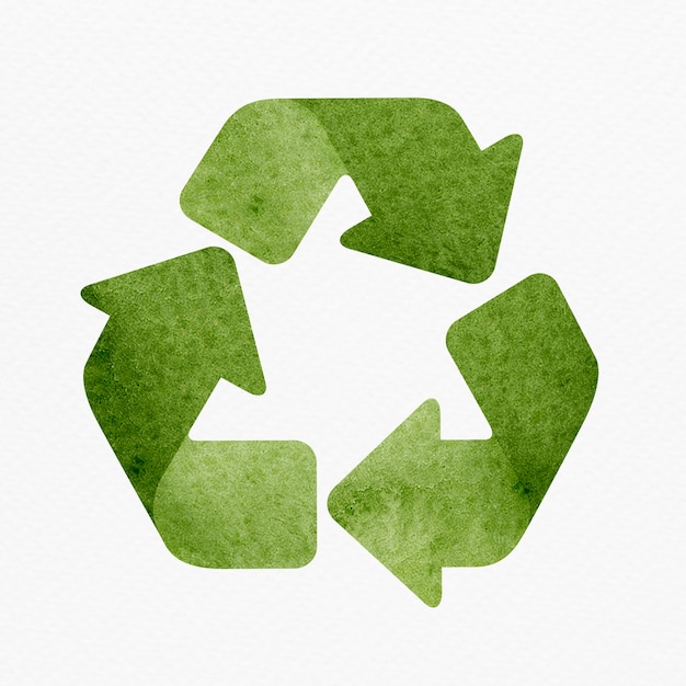 Free photo green recycling icon design element