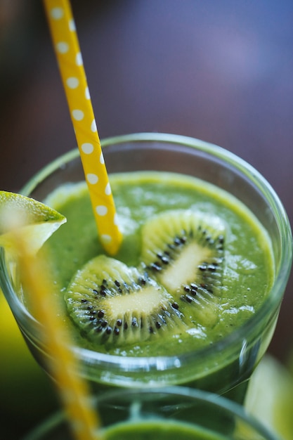 Green smoothie in a glass