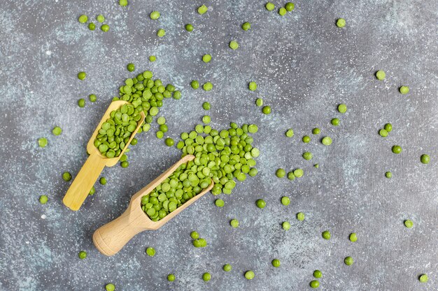 Green split peas,top view