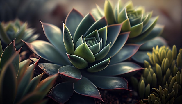 Free Photo green succulent plant with sharp thorns outdoors generative ai