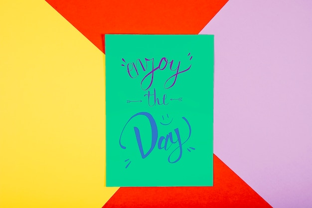 Greeting card on colorful background