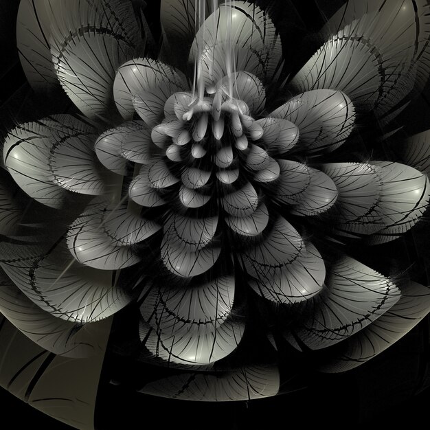 Grey abstract flower background