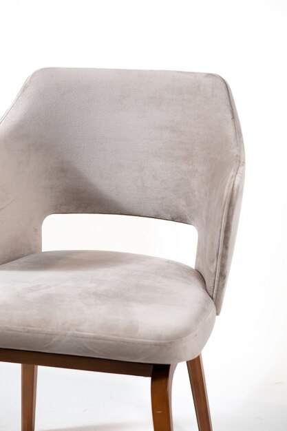 Grey comfortable armchair isolated on a white