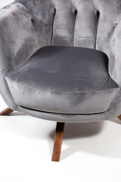 Free Photo grey comfortable armchair isolated