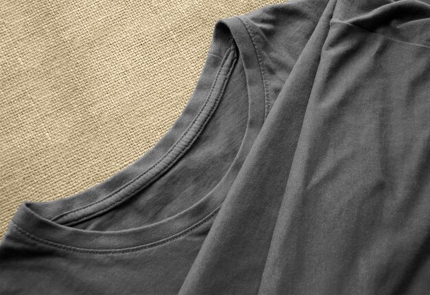 Grey t-shirt in fabric surface