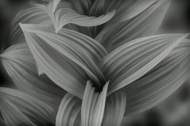 Greyscale closeup shot of beautiful floral smoky