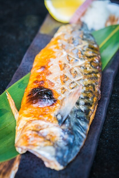 Grilled saba fish