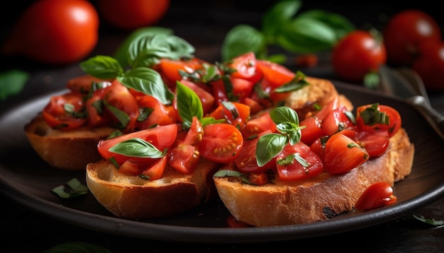 Grilled vegetable sandwich on toasted ciabatta bread generated by AI