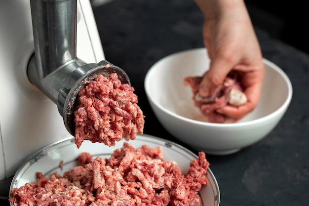 Ground meat raw fresh grinded meat