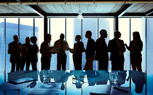 Group of Business Talking in a Meeting