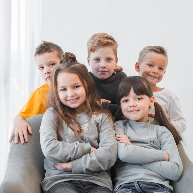 Free photo group of children posing together