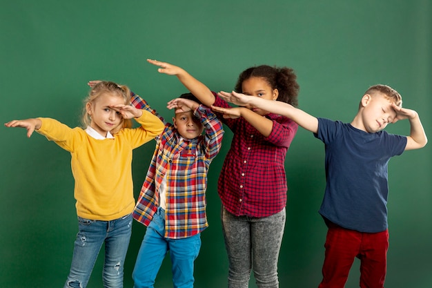 Free Photo group of childrens dabbing