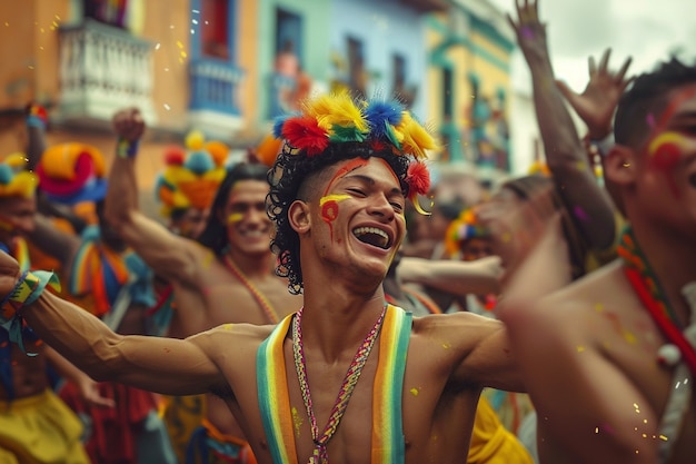 Free Photo group of colombian male friends spending time together and having fun