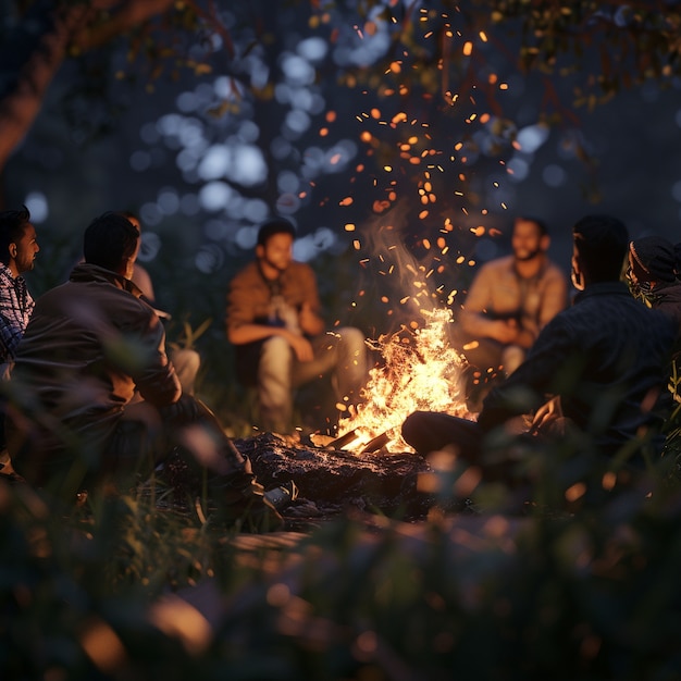 Free photo group of colombian male friends spending time together and having fun