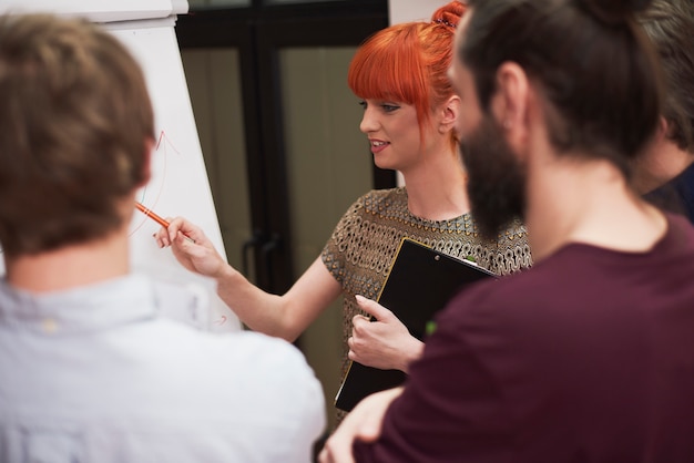 Free photo group of creative people analyzing the result of work