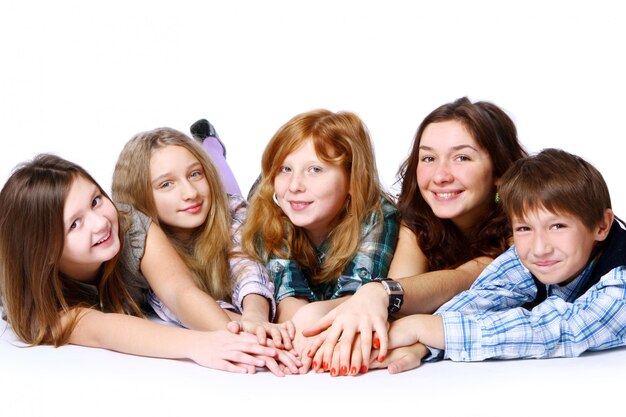 Group of cute and happy kids posing