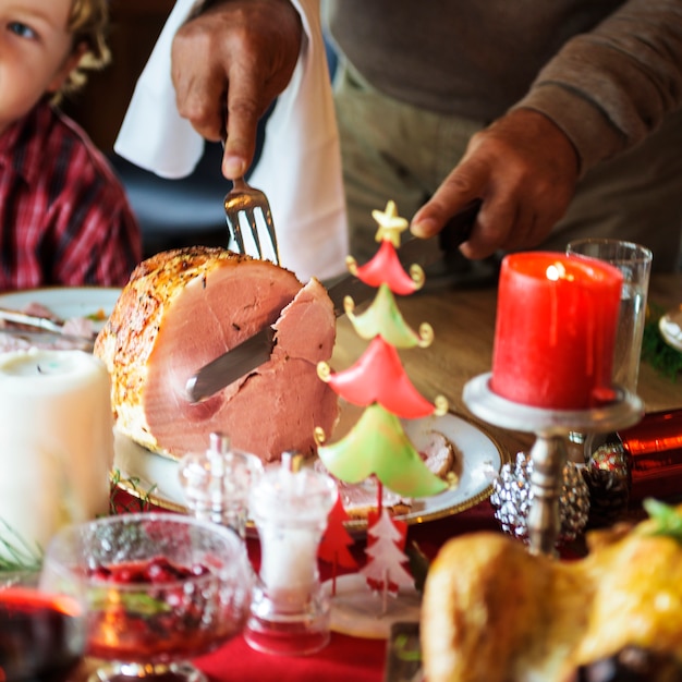 Free Photo group of diverse people are gathering for christmas holiday