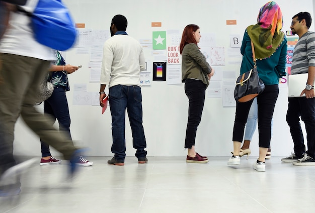 Free photo group of diverse people attending startup business course